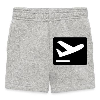 Flugzeug beim Starten - Baby Shorts - Grau meliert - Vorne