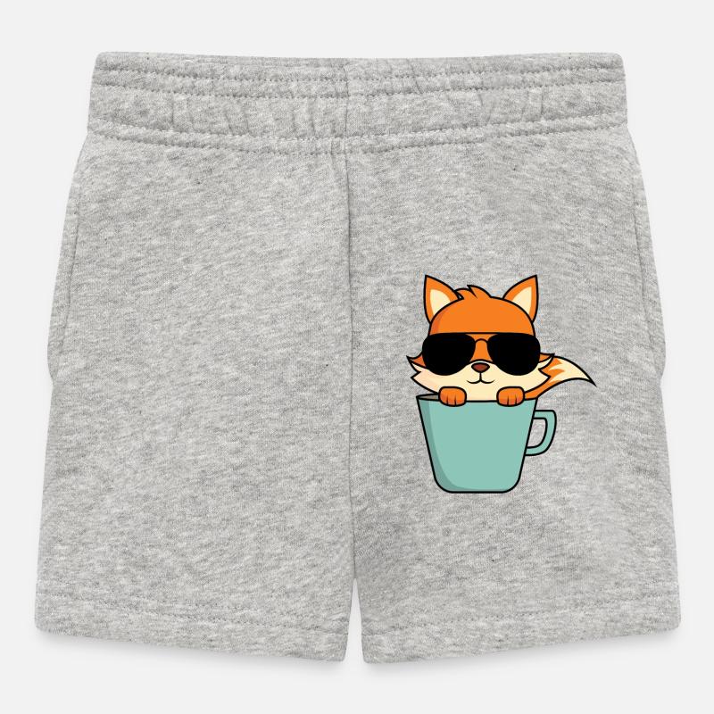 Renard frais dans une tasse à café - Short Bébé - gris chiné