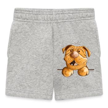 Neugierige Bordeaux Dogge - Baby Shorts - Grau meliert - Vorne