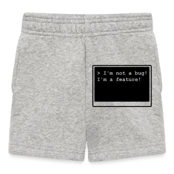 I'm not a bug! I'm a feature! (transparent) - Baby Shorts - Grau meliert - Vorne