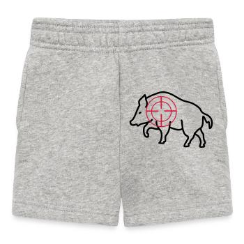 wildschwein jäger jagd - Baby Shorts - Grau meliert - Vorne