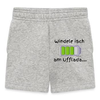 Die Windel des kleinen Schatz wird gerade gefüllt! - Baby Shorts - Grau meliert - Vorne