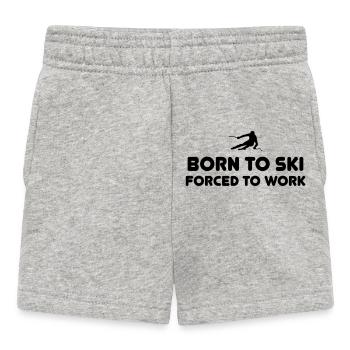 Né à ski T-Shirts - Short Bébé - gris chiné - Devant