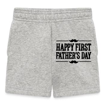 Happy 1st ( first ) father's day - Baby Shorts - heather grey - Front