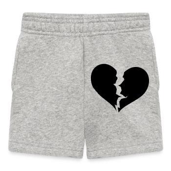 Gebrochenes Herz, broken heart - Baby Shorts - Grau meliert - Vorne