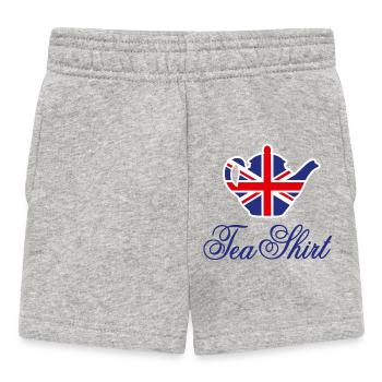 Chemise à thé drapeau britannique Union Jack Tee jeu de mots - Short Bébé - gris chiné - Devant