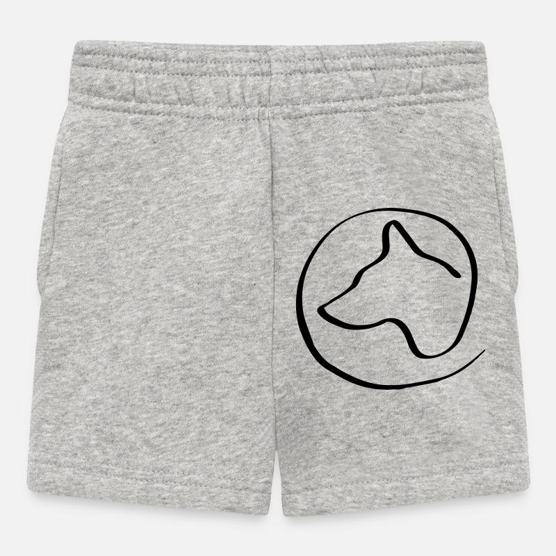 Tête de chien dans le cercle - Short Bébé - gris chiné