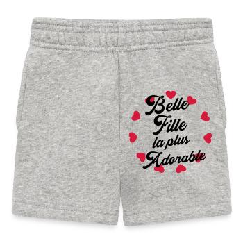 Belle Fille - Mariage - Mariée - Famille - Noël - Baby Shorts - heather grey - Front