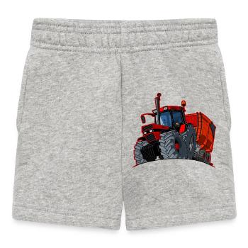 0856 Einkaufswagen roter Rand - Baby Shorts - Grau meliert - Vorne