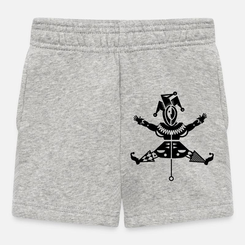 Jumping jack with jester hat - Baby Shorts - heather grey