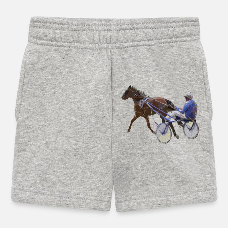 Cadeau de course de chevaux de course au trot - Short Bébé - gris chiné