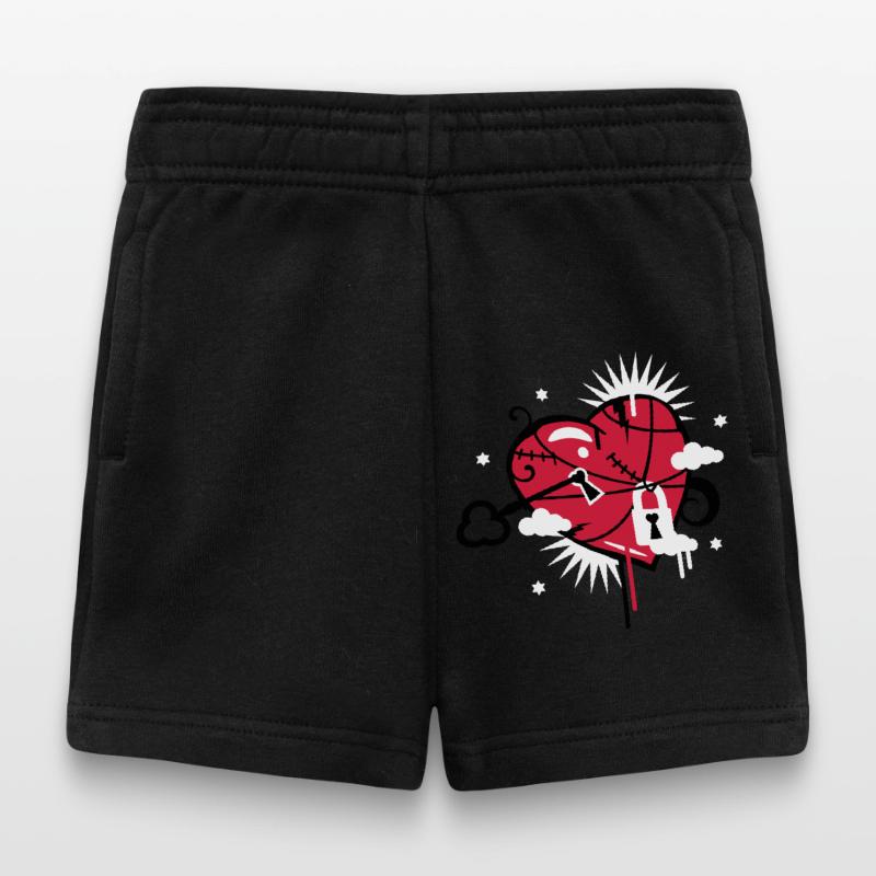 laced & repaired heart with keyhole Baby Shorts