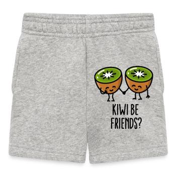 Kiwi be friends BFF Kawaii mignonne couple amour - Short Bébé - gris chiné - Devant