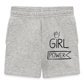 Queen of girl power - Baby Shorts - heather grey - Front