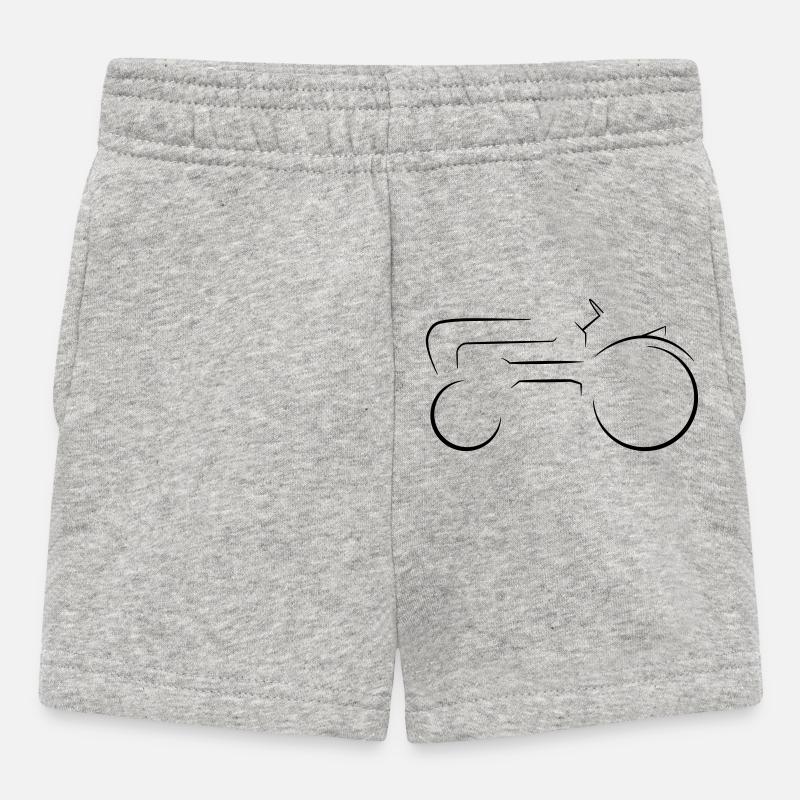 Deutscher Traktor Oldtimer Strichzeichnung  - Baby Shorts - Grau meliert