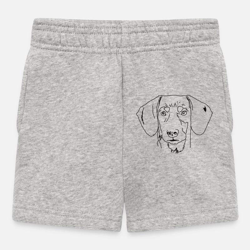 Teckel - Short Bébé - gris chiné