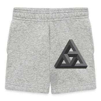 Faszinierende Penrose-Pyramide in Grau - Baby Shorts - Grau meliert - Vorne
