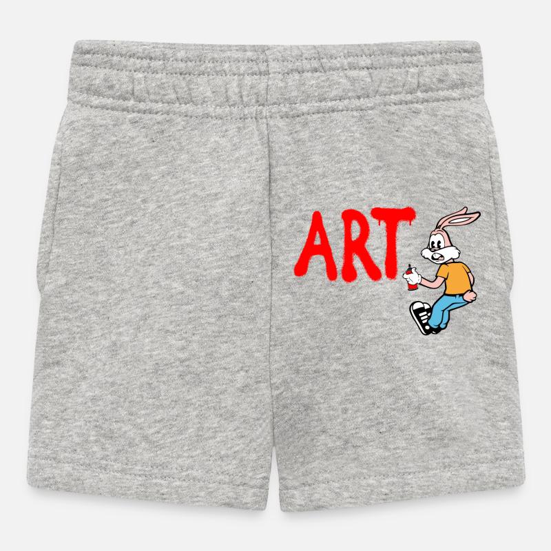 Serge Le Lapin graffeur - Short Bébé - gris chiné
