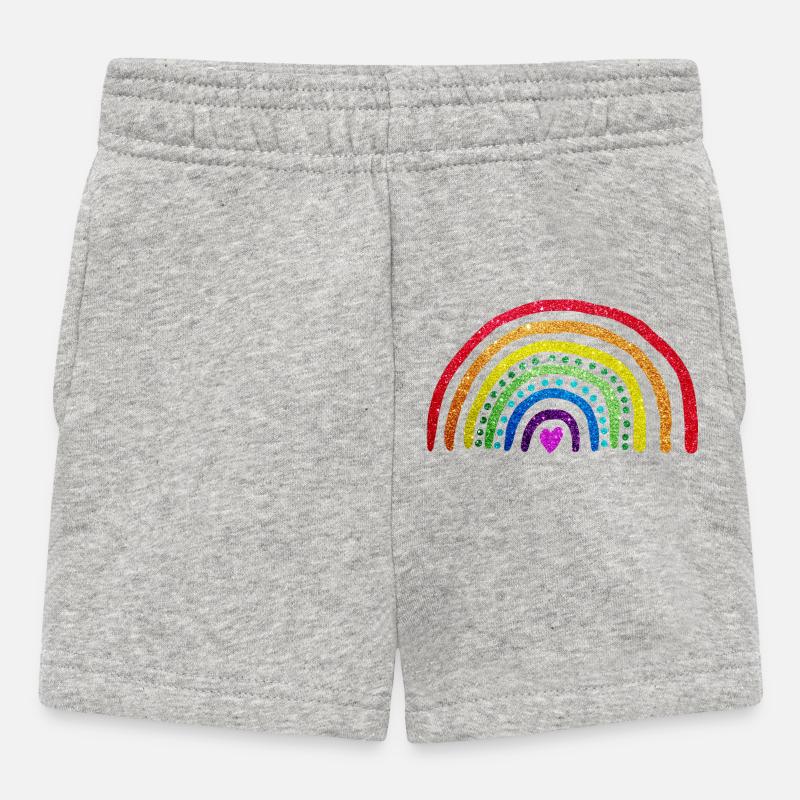 Arc en ciel paillettes - Short Bébé - gris chiné