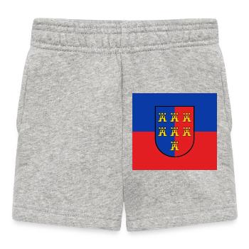 Transylvania coat of arms on a blue-red background - Baby Shorts - heather grey - Front