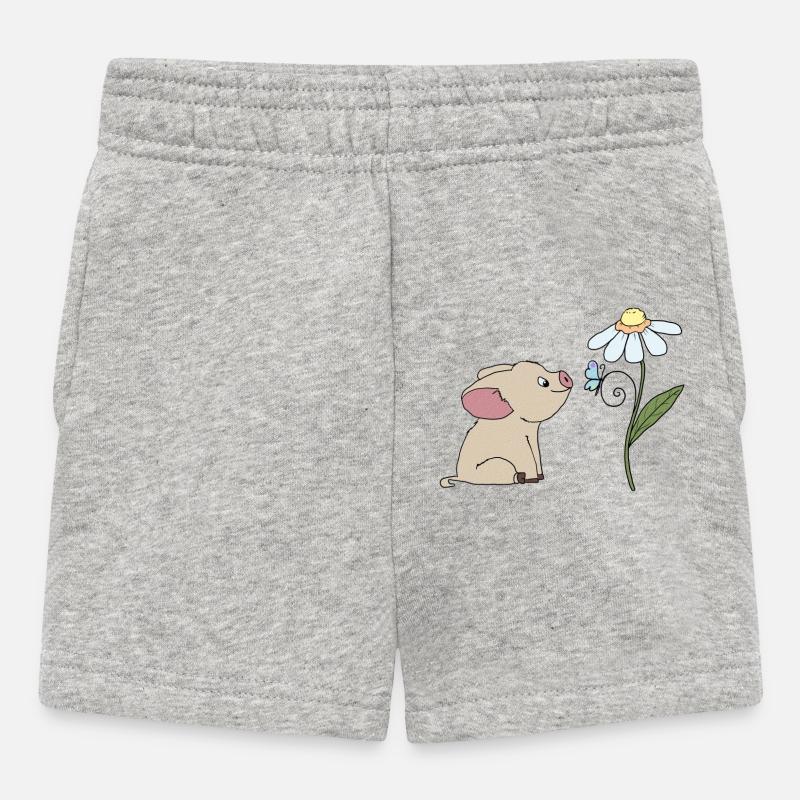 Cochons et papillons - Short Bébé - gris chiné