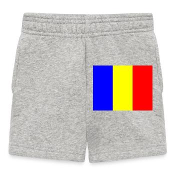 Drapeau de la Roumanie avec design de barre de couleur - Short Bébé - gris chiné - Devant