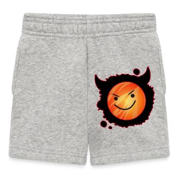 diable mignon en flammes et visage éclatant - Short Bébé - gris chiné - Devant