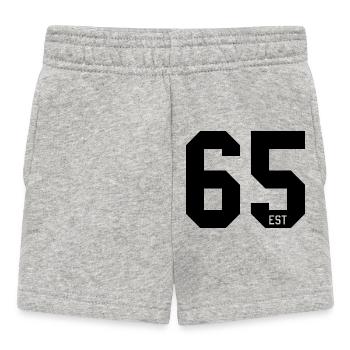 Number Design 65 – EST Block Typography - Baby Shorts - heather grey - Front