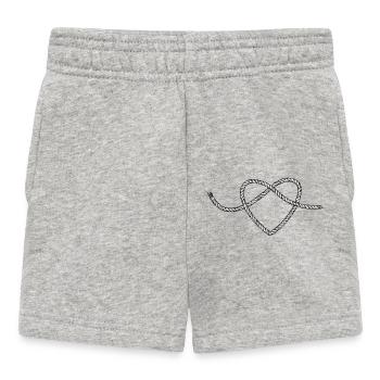 Maritime Seil Herz Geschenk - Baby Shorts - Grau meliert - Vorne