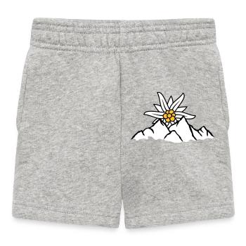 Sonne Bergblume Edelweiss - Baby Shorts - Grau meliert - Vorne