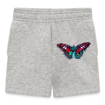 Bunter Schmetterling Pink Türkis Farbenfroh Design - Baby Shorts - Grau meliert - Vorne