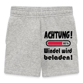 Baby Birthday Gift Sayings Diaper Loading - Baby Shorts - heather grey - Front
