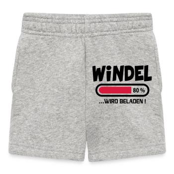 Baby Windel Geburstag Geschenk Sprüche - Baby Shorts - Grau meliert - Vorne