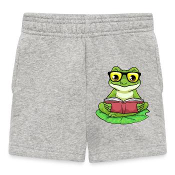 Lunettes de livre Frog Nerd - Short Bébé - gris chiné - Devant