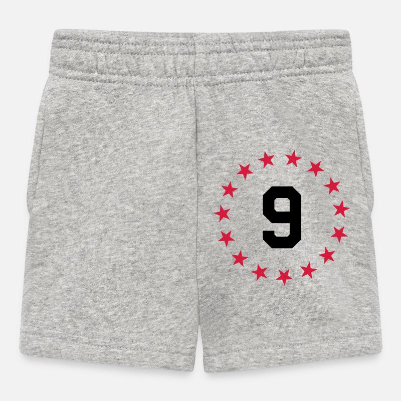 Nummer 9 - Baby Shorts - Grau meliert