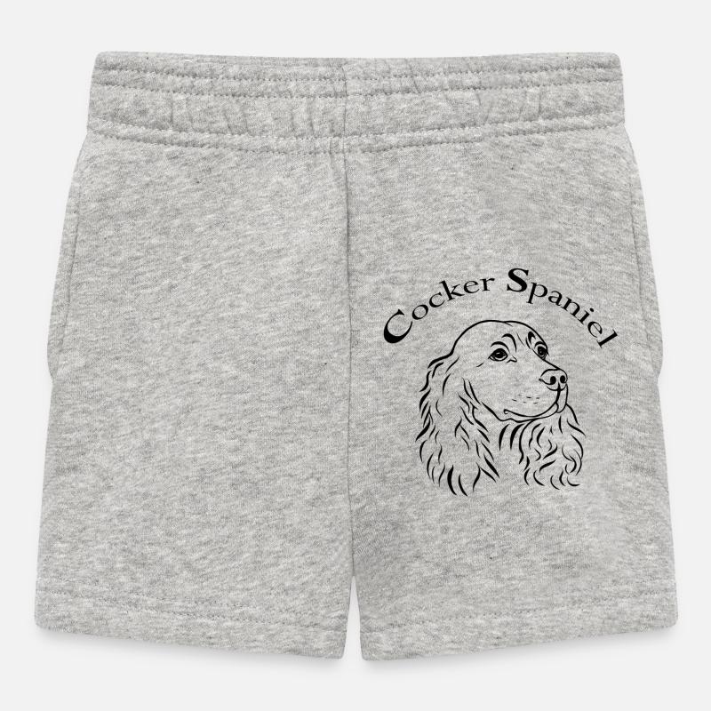 Cocker Spaniel Portrait - Baby Shorts - heather grey