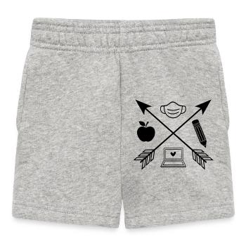 Lehrer Lehrerin Symbole Schule Uni Maske Geschenk - Baby Shorts - Grau meliert - Vorne
