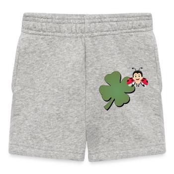 Trèfle avec ladybug (coccinelle) - Short Bébé - gris chiné - Devant