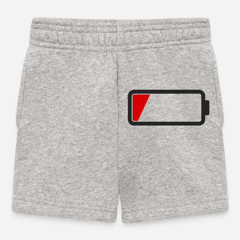 Batterie vide - Short Bébé - gris chiné