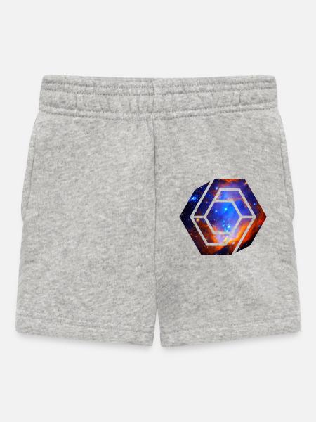 Weltraum - Baby Shorts - Grau meliert
