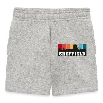Sheffield England Travel Souvenir Skyline Wahrzeichen - Baby Shorts - Grau meliert - Vorne