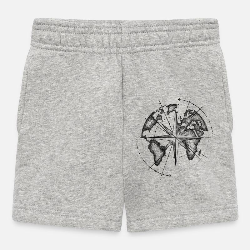 Map monde  - Short Bébé - gris chiné