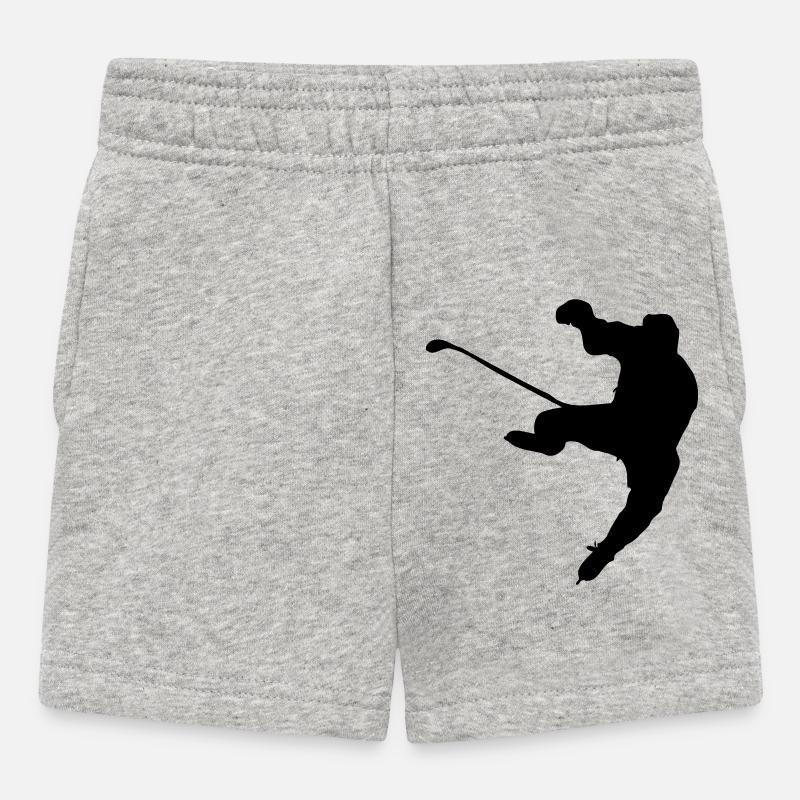 Eishockey Schattenbild Logo - Baby Shorts - Grau meliert