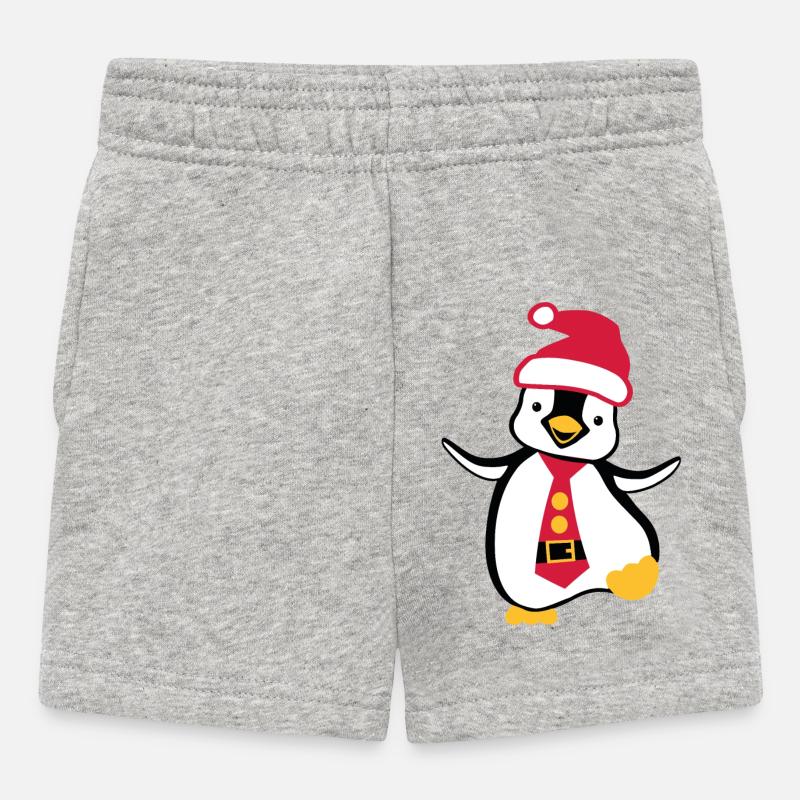 Noël Pingouin - Short Bébé - gris chiné