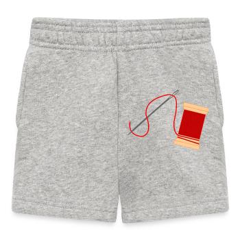 Needle and thread logo embroidery - Baby Shorts - heather grey - Front