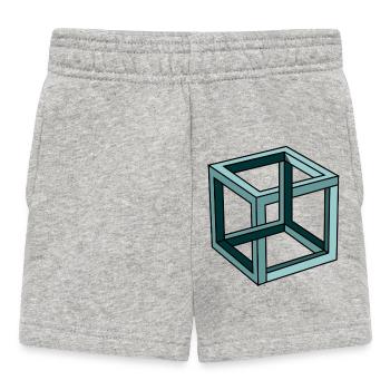 Escher Impossible Cube - Baby Shorts - heather grey - Front