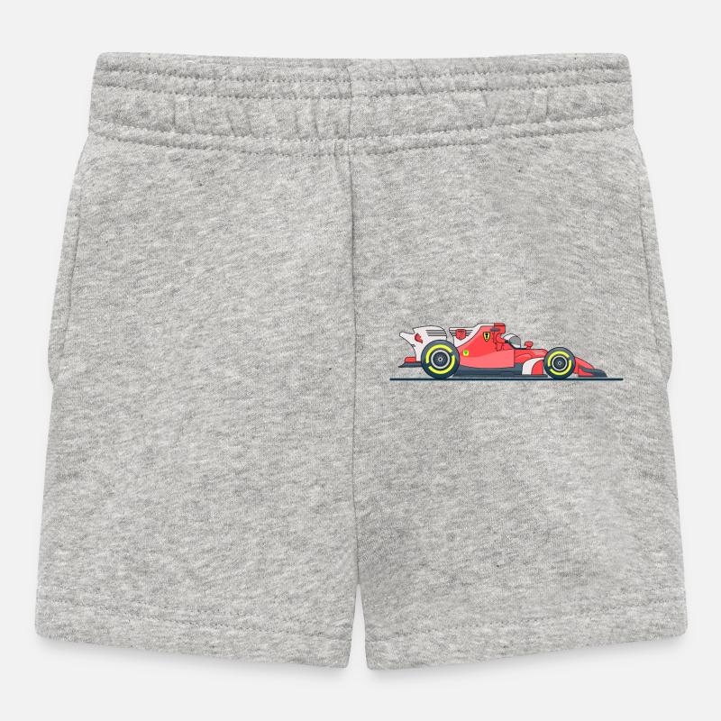 Course de voitures de course - Short Bébé - gris chiné