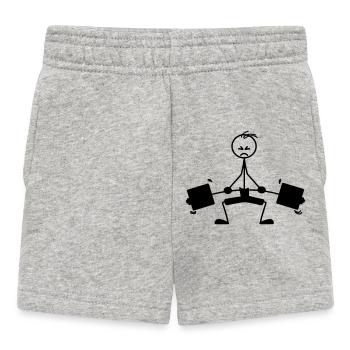 Logo, emblème de musculation - Short Bébé - gris chiné - Devant