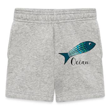 OCEAN. SEA. ECOLOGY. SARDINE. FISH. - Baby Shorts - heather grey - Front