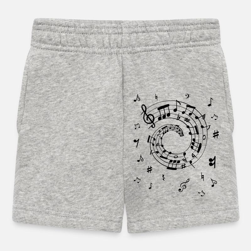 Musical notes - Baby Shorts - heather grey